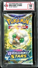 2022 Pokemon Sword & Shield Brilliant Stars Foil Pack Whimsicott GRADED CG 10