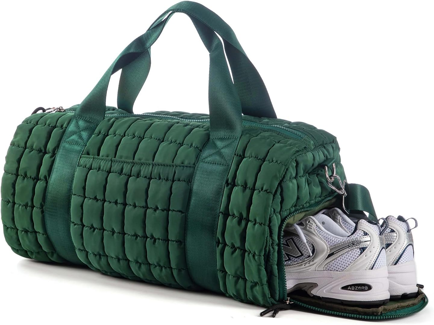 Quilted Duffel Gym Bag for Men and Women Carry on Travel Sport Weekender Bag, Da