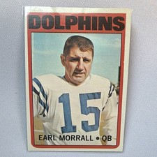 Topps 1972 Earl Morrall Miami Dolphins Football Card #308 EX NM