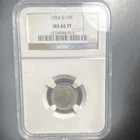 1954 D Roosevelt Dime Silver NGC MS 66 FT Certified 1216688-015