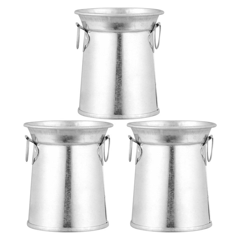 3 Stück Vintage Eisen Kunst Blumenvase Rustikaler Stil Blumeneimer Home Pot - Bild 2 von 4