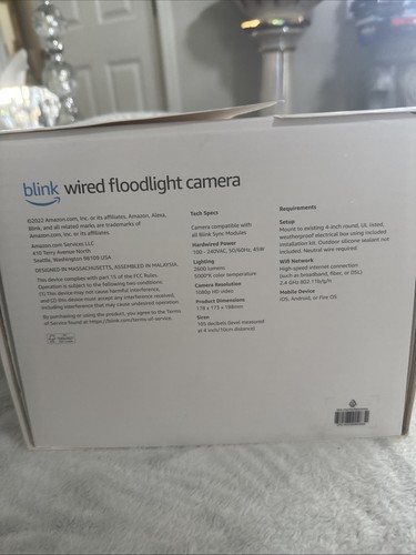 Blink Wired Floodlight Camera – Smart security camera, 2600 lumens HD live view - Picture 11 of 12