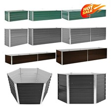 Garden Raised Bed Galvanised Steel Outdoor Planter Pot Vegetable Flower Herb Box