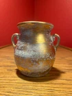 Stangl Pottery Hand Painted Antique Gold Vase w/Handles; #2016; 3 1/2 In Tall