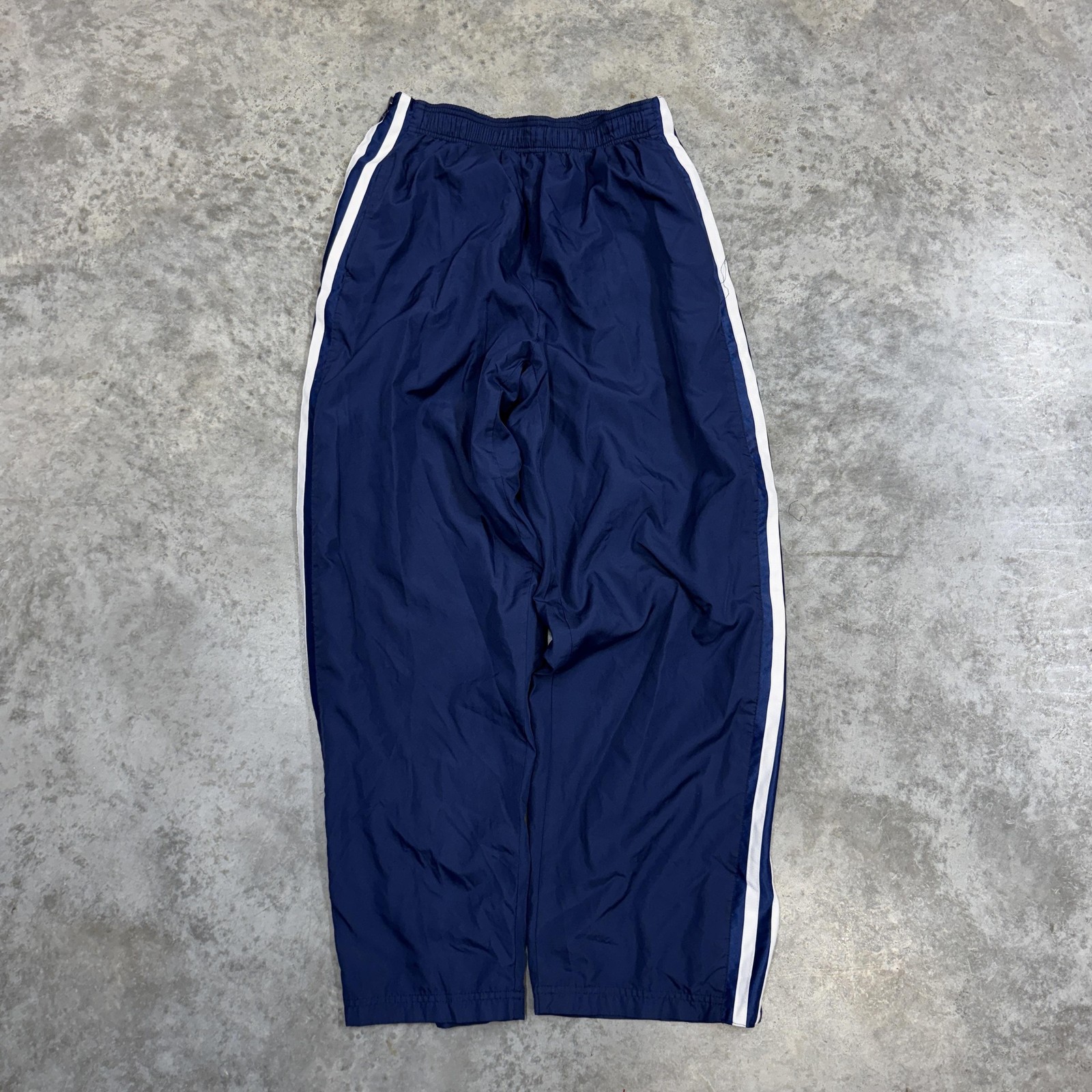 Athletic Works Track Pants Mens Large Blue Snap Side Tearaway Windbreaker Lined