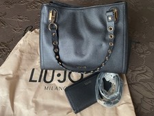 BORSA LIU JO BLU PERLATO CON CINGHIA TRACOLLA E PORTAFOGLIO (COME NUOVA)