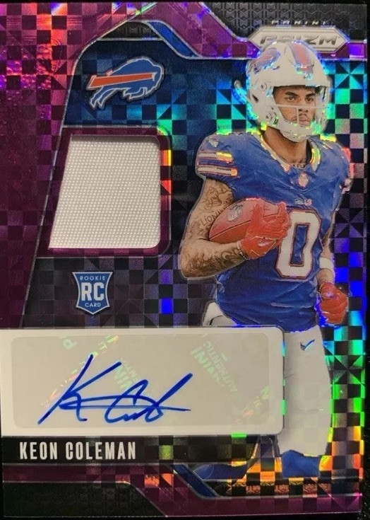 2024 Prizm Keon Coleman Rookie Purple Power Prizm /49 # Patch Auto #RPA-KCN RC