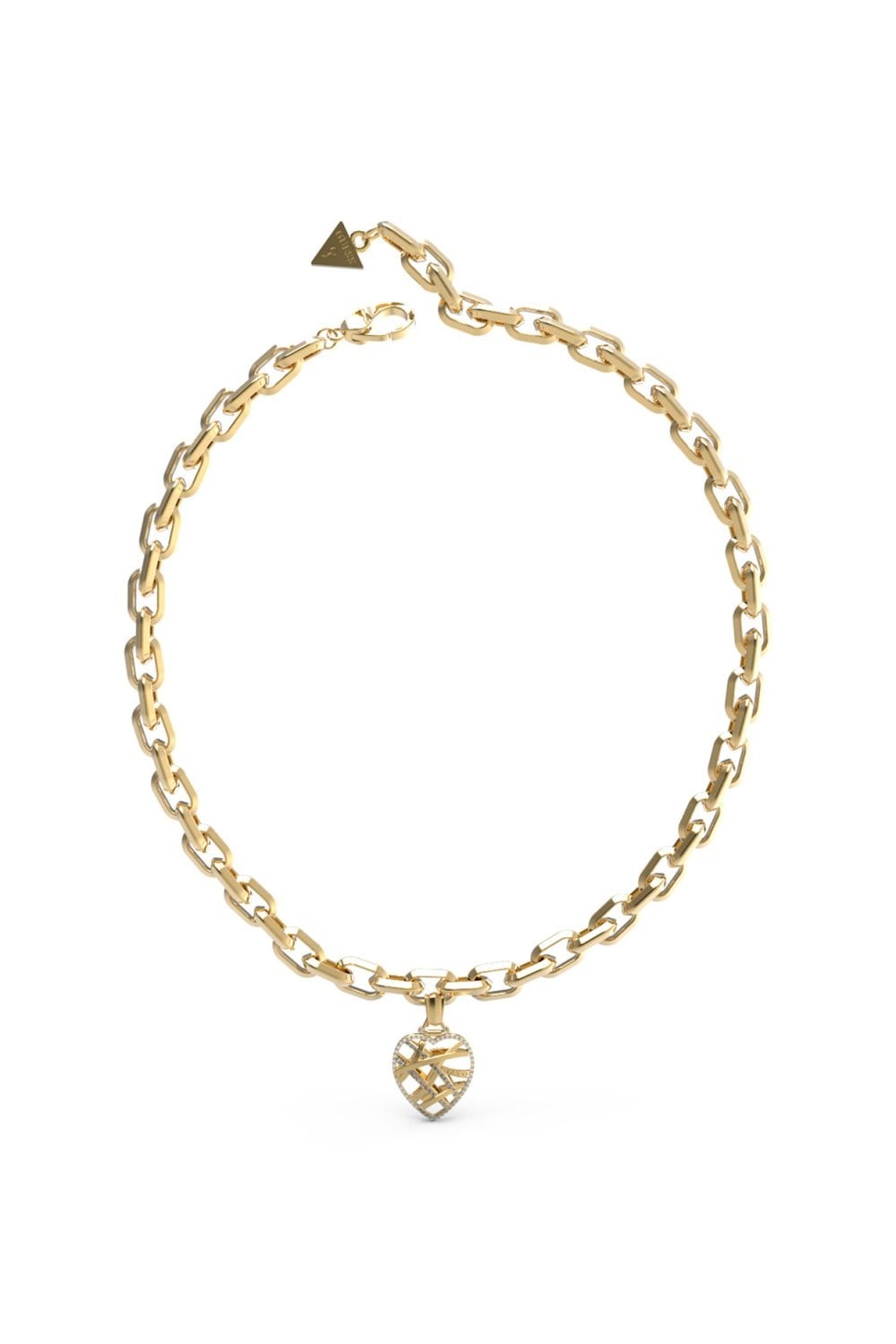 Guess Ladies Heart Cage Necklace UBN03093YG
