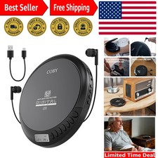 Travel-Ready CD Player with FM Radio and Stereo Earbuds - Anti-Skip Feature