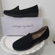 Easy Spirit Black Suede Loafers Size 9W