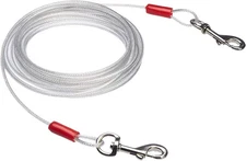 Aspen Pet Dog Tie Out Cable -Dogs up to 90 lbs, 25 feet, White