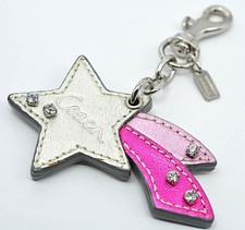 COACH star keychain charm pink leather from JAPAN