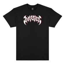 Thrasher Magazine HEAVY METAL LOGO Skateboard T Shirt BLACK