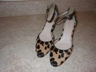 COLE HAAN Wedge LEOPARD Printed Haircalf Womens Shoes Heels, Size 7.5 Buckle — photo 1