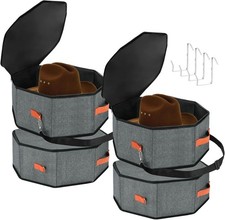 4 Pack Hat Storage Boxes W/ Hardboard Support Cowboy Hat Box Travel  Home