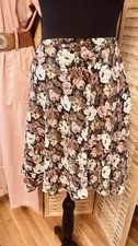 Express FLORAL Chiffon A-Line Knee Skirt Lined Pull-On S