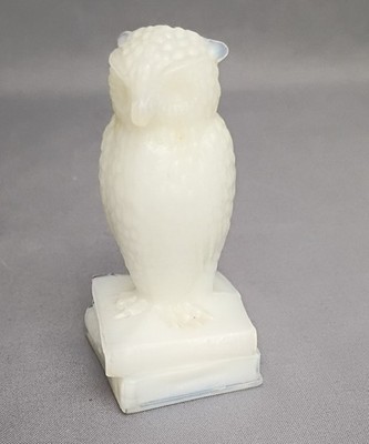 VINTAGE Degenhart Glass Snow White Wise Owl Books Figurine Paperweight