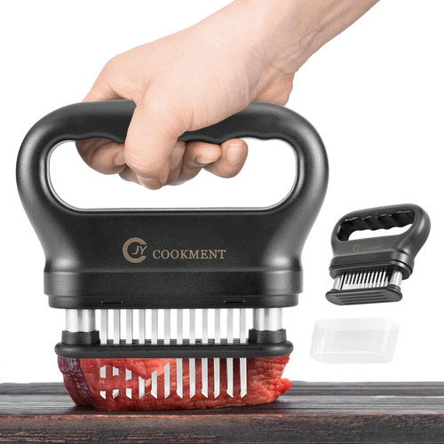 JY COOKMENT Meat Tenderizer Tool with 48 Stainless Steel Ultra Sharp 7.5INCH
