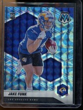 2021 Panini Mosaic Jake Funk Prizm Reactive Blue Los Angeles Rams #381