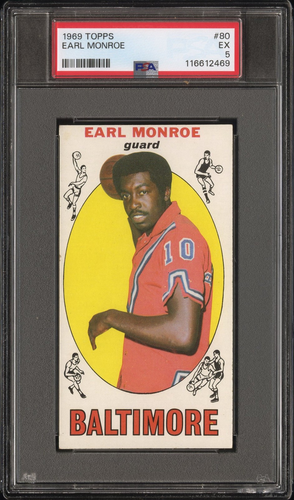 1969 TOPPS #80 EARL MONROE PSA 5
