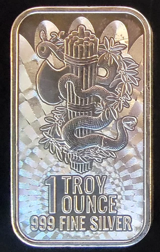 Liberty E Pluribus Unum USA Mercury Dime Reverse Bullion-999 Silver 1 Oz Art Bar