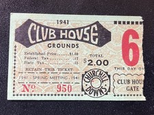 1941 KENTUCKY DERBY/CHURCHILL DOWNS TICKET STUB-WHIRLAWAY/EDDIE ARCARO