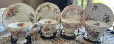 VINTAGE TEA CUPS AND SAUCERS LOT OF FOUR (4)