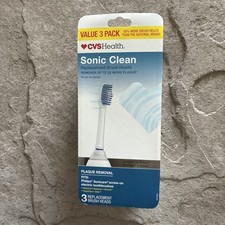 NEW 3 Ct CVS Health Fits Philips Sonicare Replacement Brush Heads Sonic Clean