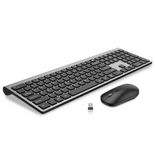 Wireless Keyboard and Mouse Combo, Full Size Slim Computer Keyboard and 2400D...