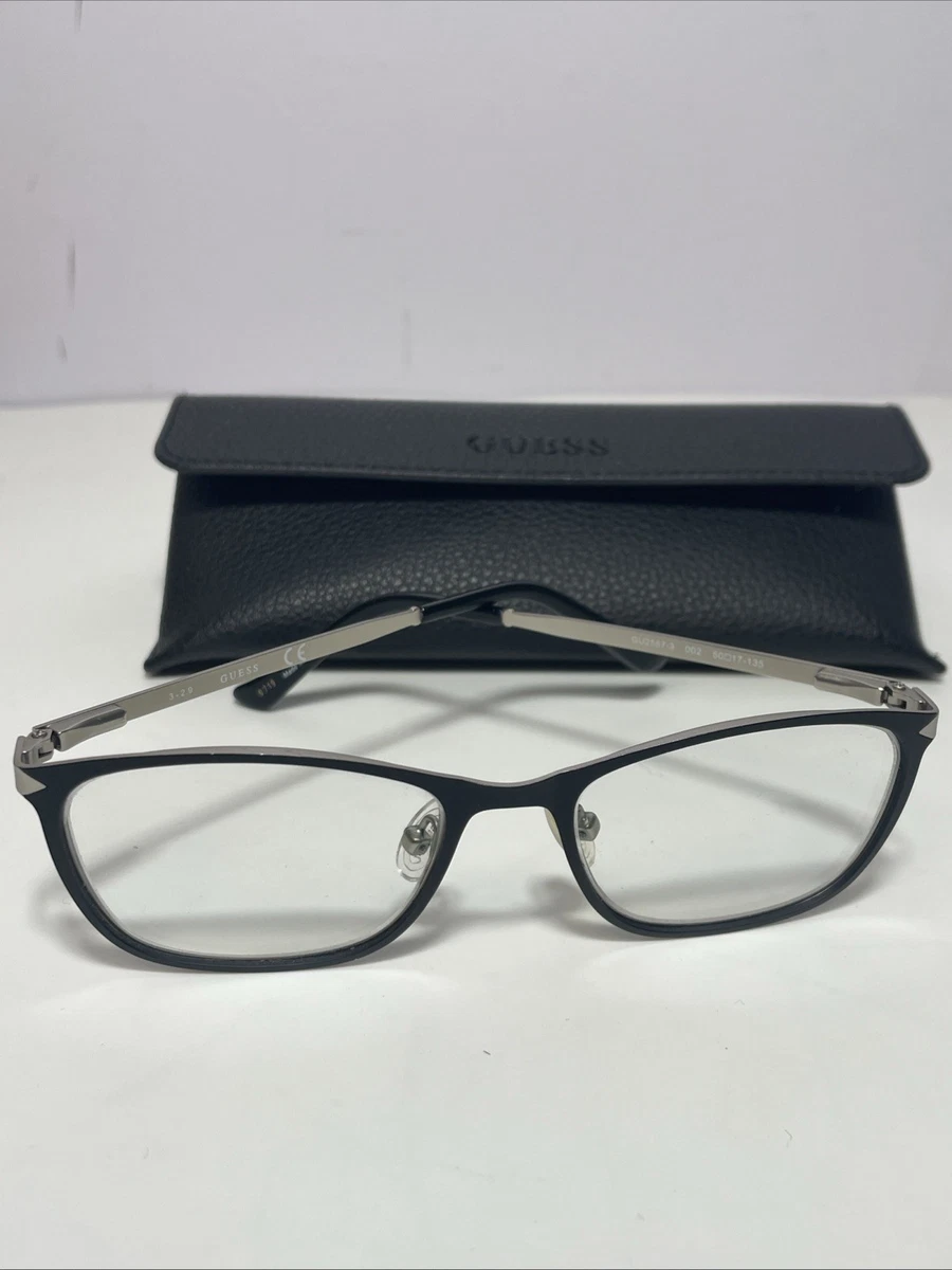 GUESS Eyeglasses GU50044-001-57 Size 57/17/rectangular BRAND NEW W CASE GUESS Silver Eyeglass Frames for sale | eBay main image 2