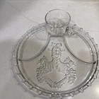 Hazel Atlas Depression Glass Divided Cornucopia Plate 10.5" with cup