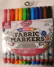 Tulip Fabric Markers Set Of 12 Rainbow Colors ~ NEW 