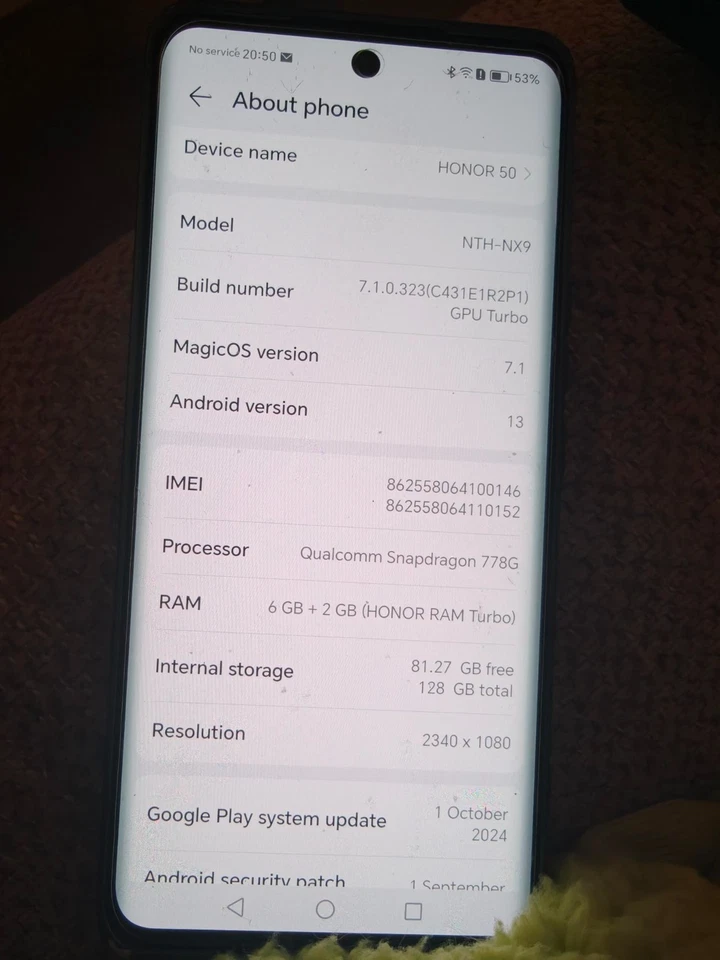 Honor 50 Smartphone 128GB Emerald Green Unlocked - Image 3 of 4