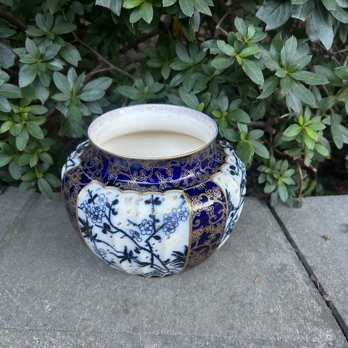 Doulton Burslem Antique 1888 Cobalt Blue Gold Tapestry Vase Biscuit Jar - Picture 2 of 10