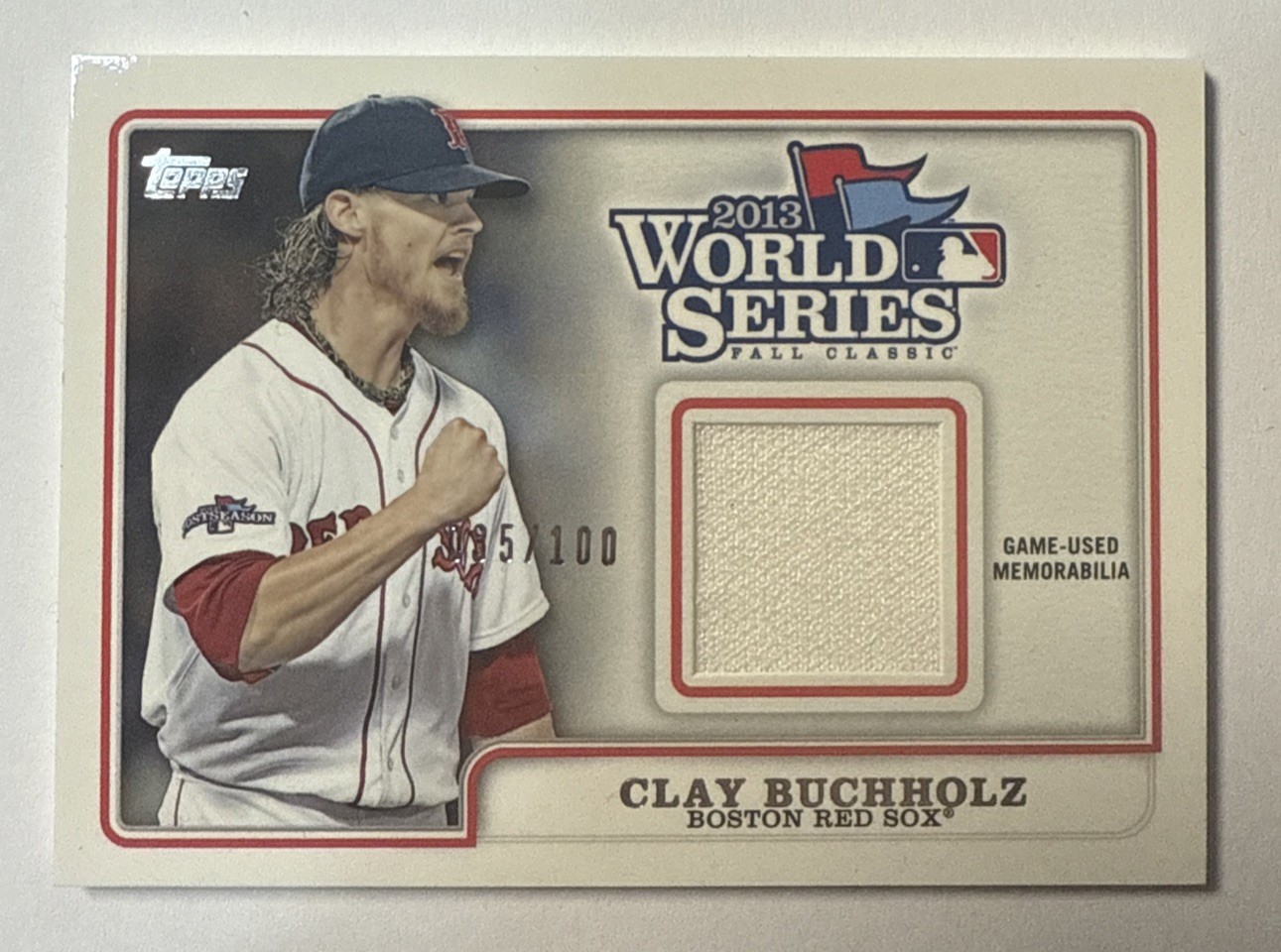 2014 Topps Clay Buchholz World Series Game Used Relic /100 #WCR-CB Red Sox