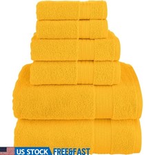 100 Turkish Cotton Towel Set 6 Piece Bath Hand Washcloths Quick Dry Plush New