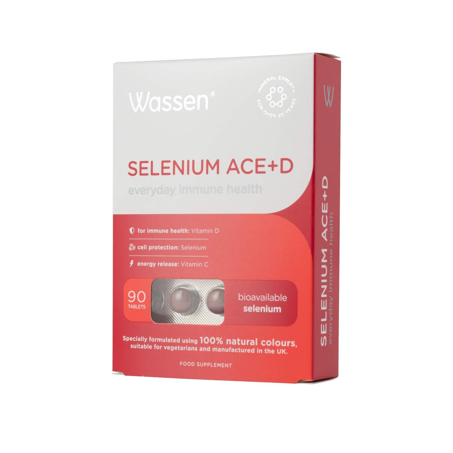 Wassen Selenium ACE D Immune Support Supplement Vitamin C Zinc 90 Tablets