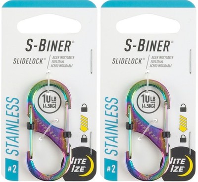 Nite Ize S-Biner SlideLock Stainless Steel Carabiner #2 - Spectrum (2-Pack)