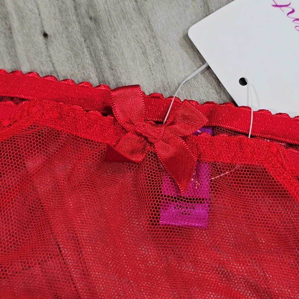 Трусики короткие L'Agent от Agent Provocateur Mariona красные кружевные с вырезом, размер 4 L - Изображение 4 из 4