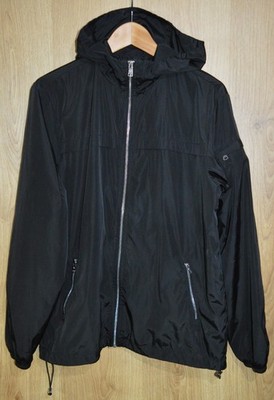 Vincentius Mens Windbreaker Hooded Coat Jacket - Medium M Black