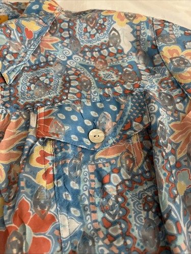 Ruby Rd Women's 24W Blue Colorful Semi Sheer Button Jacket W/Pockets NWOT - Picture 6 of 10