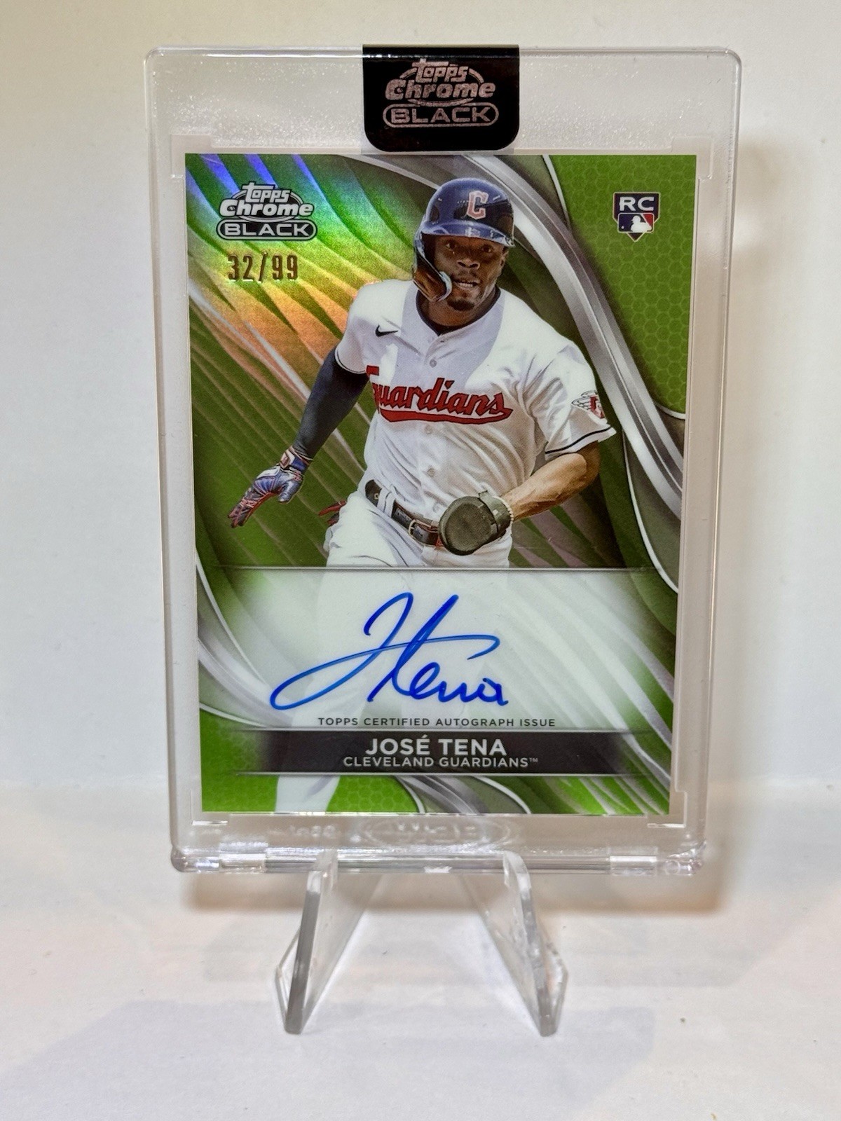 2024 Topps Chrome Black Auto Jose Tena /99 #CBA-JTE Green Refractor Encased