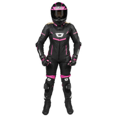 Cortech Women's Revo Sport Air 1 Piece Leather Suit Black/Pink SML
