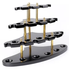 Black Walnut Wooden Tobacco Pipe Stand Rack for 15 Smoking Pipes Collection