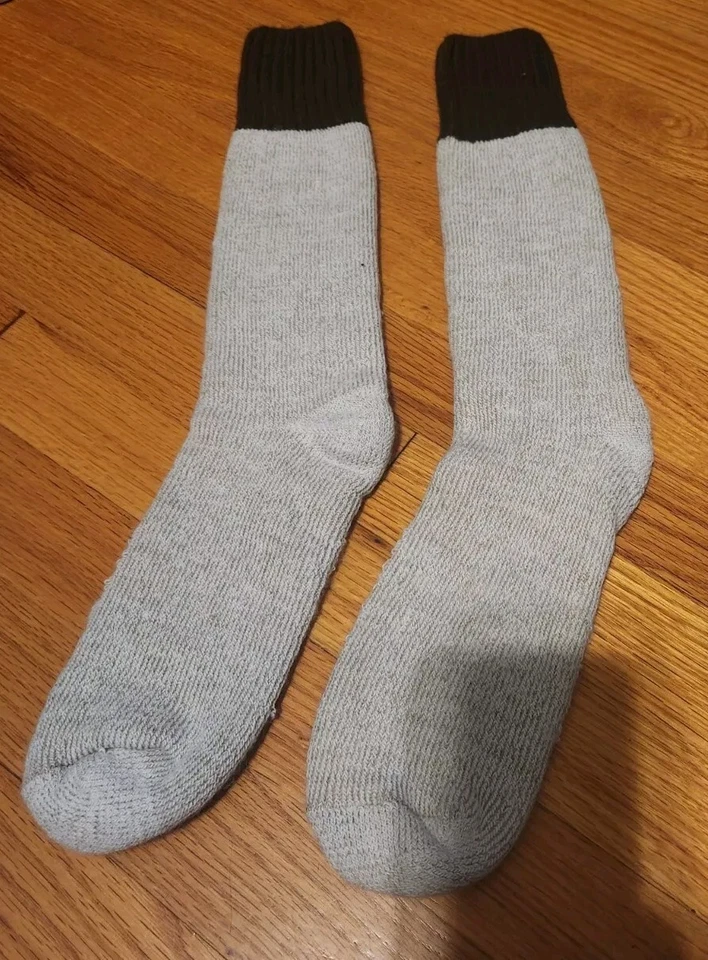 De Colección Par Para Hombres Bota Larga Calcetines Marrón Blanco Caza Senderismo Invierno Al Aire Libre Cálidos Foto 4 de 4