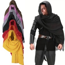 Vintage Pirate Scarf Medieval Hood Cloak Halloween Cosplay Vintage Shoulder Cowl