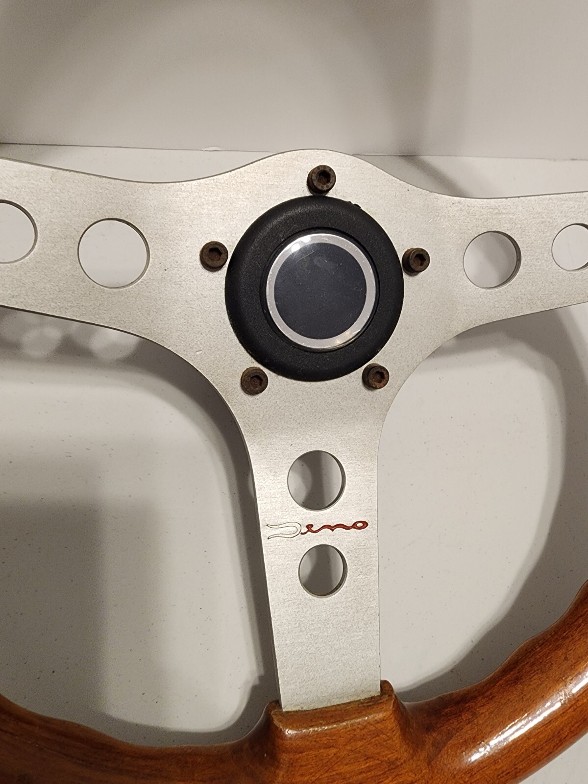 Vintage Wooden Dino Italia Ferrari Steering Wheel Made In Italy 