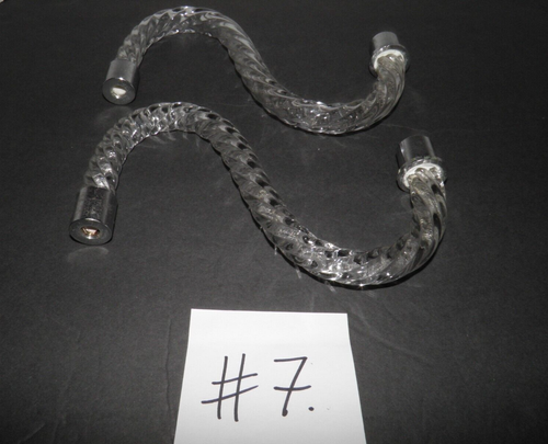 Pair of vintage, crystal, twisted, S-curve chandelier/wall sconce arms. 7-1/4" - Picture 2 of 14