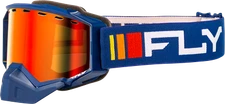 FLY RACING Zone SnoW Goggle Navy/White W/ Red Mirror/Amber Lens FLB-24Z3