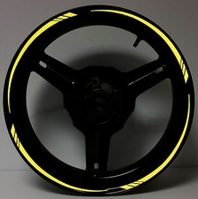 CINTA ADHESIVA AMARILLA BRILLANTE REFLECTANTE LLANTA MOTO RAYAS RUEDA 17"